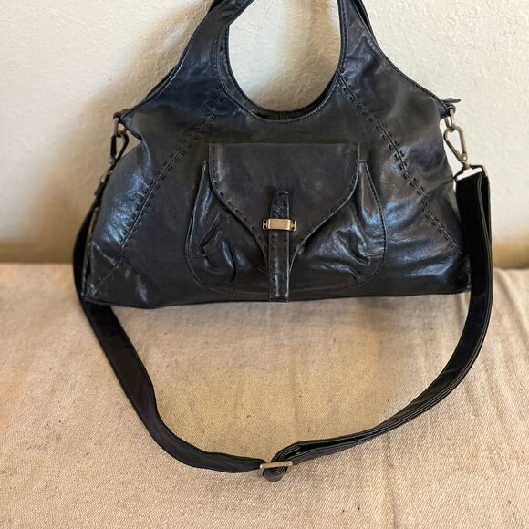 Christopher & Kon Woman's Black Leather Bohemian Crossbody/Travel/Hand Bag - Picture 2 of 11